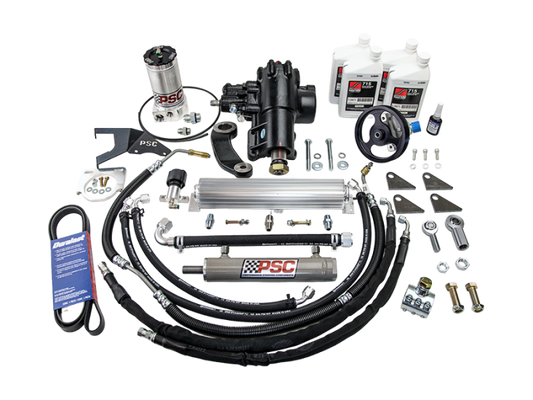 PSC Cylinder Assist™ Steering Kit for 2007-11 Jeep Wrangler JK 3.8L w/ Aftermarket Front Axle 8.0" Lock-to-Lock